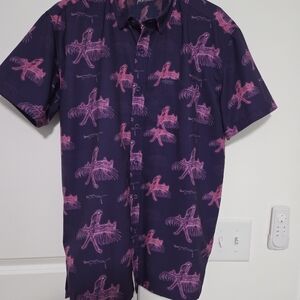 Etro Men's Dark Purple and Pink Graphic Shirt